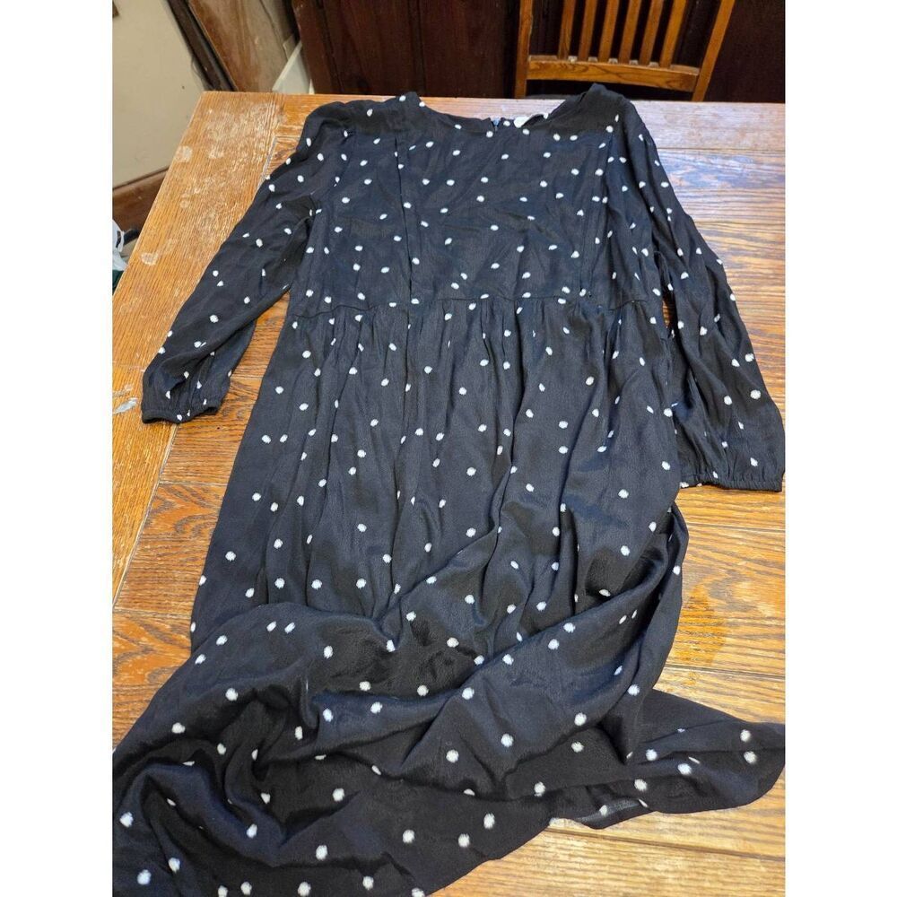 Seraphine black&white polkadot Maternity Midi  dress sz 12